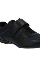 Skórzane sneakersy HBRacing_Lowp_vlmx BOSS BLACK modra