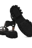 Kožni sandale Baldinini crna