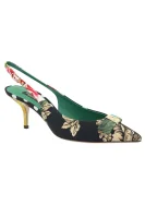 Kožni sandale na štiklu SLNGBACKS Dolce & Gabbana crna