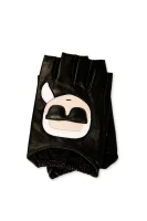 Kožni rukavice Karl Lagerfeld crna