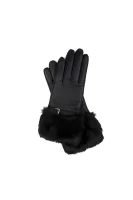 Leather gloves Guess crna