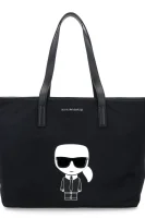 Shopper torba K/Ikonik tote s dodatkom kože Karl Lagerfeld crna