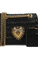 Kožna torba na rame + torbica za sitnice Dolce & Gabbana crna