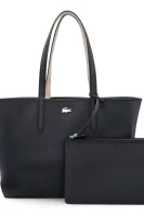 Dvostrana shopper torba + torbica za sitnice Lacoste crna