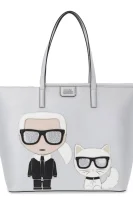 Shopper torba Karl Lagerfeld srebrna