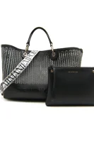 Shopper torba + torbica za sitnice Emporio Armani crna
