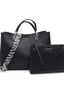 Shopper torba + torbica za sitnice Emporio Armani modra