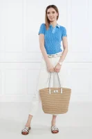 Shopper torba + torbica za sitnice s dodatkom kože LAUREN RALPH LAUREN smeđa