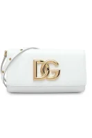 Kožna poštarska torba Dolce & Gabbana bijela