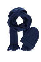 Luca Cable Beanie + Scarf Tommy Hilfiger modra