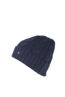 New Cable Beanie Tommy Hilfiger modra