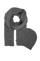 Woolen beanie + woolen scarf Zanta HUGO siva