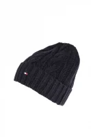 New Cable beanie Tommy Hilfiger modra