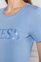 T-shirt SATINETTE | Regular Fit GUESS svijetloplava