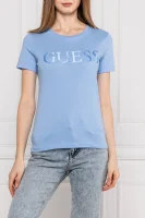 T-shirt SATINETTE | Regular Fit GUESS svijetloplava