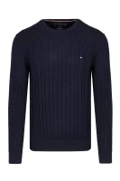 Džemper CLASSIC COTTON BLEND | Regular Fit | s dodatkom vune Tommy Hilfiger modra