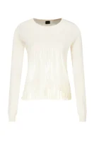 Vuneni džemper TRIAL | Loose fit | s dodatkom kašmira Pinko kremasta
