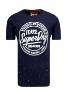 T-shirt WORLDWIDE TICKETTYPE SPLAT TEE | Regular Fit Superdry modra