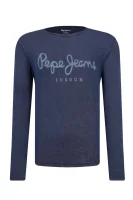Majica dugih rukava ESSENTIAL | Slim Fit Pepe Jeans London modra