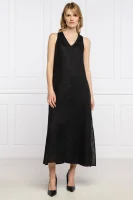 Lanena haljina DKNY crna