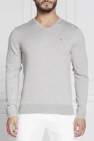 Džemper core | Regular Fit | s dodatkom svile Tommy Hilfiger boja pepela