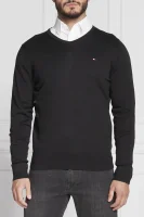 Džemper core | Regular Fit | s dodatkom svile Tommy Hilfiger crna