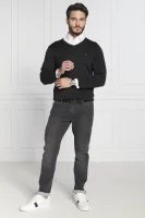 Džemper core | Regular Fit | s dodatkom svile Tommy Hilfiger crna