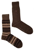 Čarape 2-pack Tommy Hilfiger smeđa