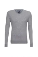 Plaited CTN Silk V-nk Sweater Tommy Hilfiger boja pepela