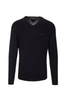 Plaited CTN Silk V-nk Sweater Tommy Hilfiger crna