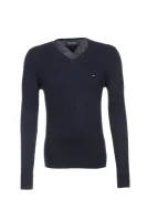 Plaited CTN Silk V-nk Sweater Tommy Hilfiger ultramarin plava