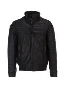 Jalon Leather Jacket BOSS GREEN crna