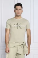 T-shirt | Slim Fit CALVIN KLEIN JEANS maslinasta