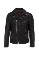 Jaggson Leather Jacket BOSS ORANGE crna