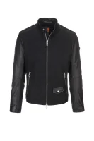 Jam Leather Jacket BOSS ORANGE crna