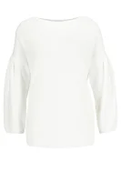 Džemper Westona | Loose fit | s dodatkom svile BOSS ORANGE bijela
