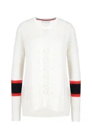 Džemper VERLENE | Loose fit | s dodatkom vune Tommy Hilfiger bijela