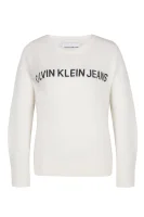 Džemper ALPACA BLEND LOGO CR | Loose fit | s dodatkom vune CALVIN KLEIN JEANS bijela