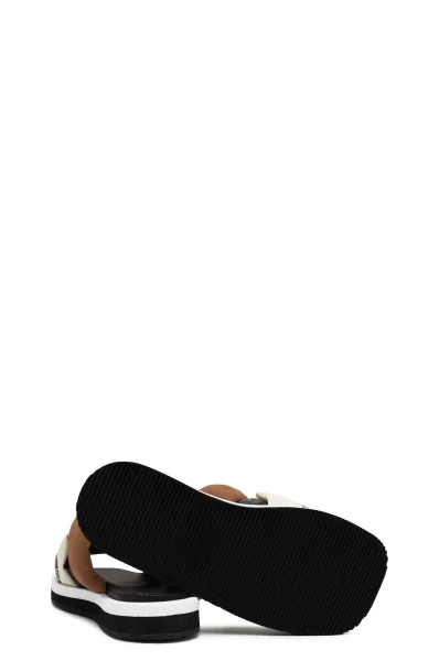 Natikače Allie Braid Slide-MN s dodatkom kože BOSS BLACK crna