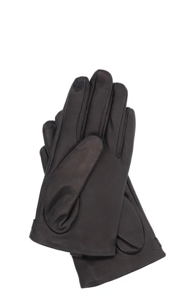Kožni rukavice TWINSET crna