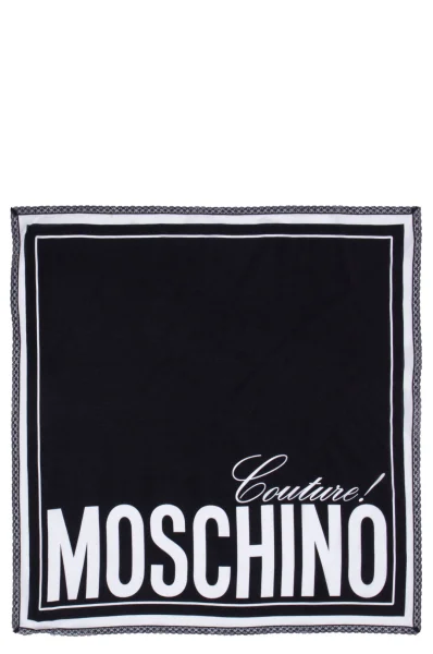 Svilena marama Moschino crna