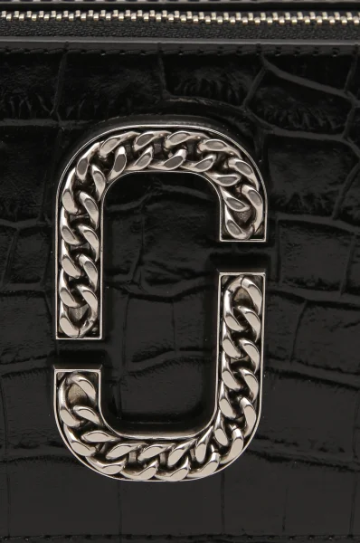 Kožna poštarska torba The Croc-Embossed Snapshot Marc Jacobs crna