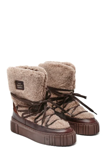 Kožni čizme za snjeg Snowmont | s dodatkom vune Gant smeđa