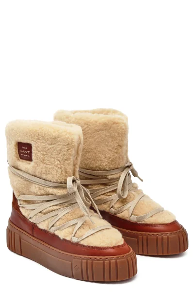 Kožni čizme za snjeg Snowmont | s dodatkom vune Gant 	camel	