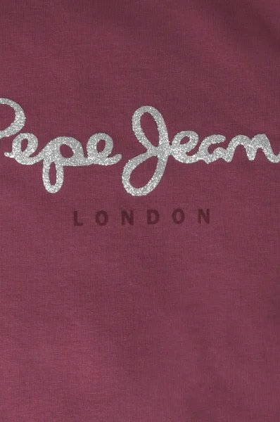 T-shirt HANA GLITTER | Regular Fit Pepe Jeans London bordo