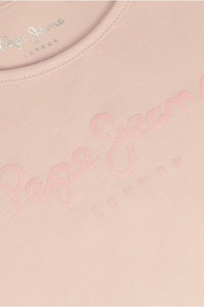 T-shirt HANA GLITTER | Regular Fit Pepe Jeans London ružičasta