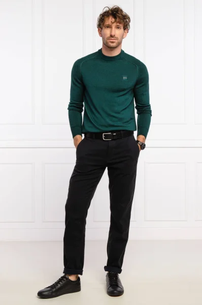 Vuneni džemper ANSERLOT | Regular Fit BOSS ORANGE 	tamno zelena	