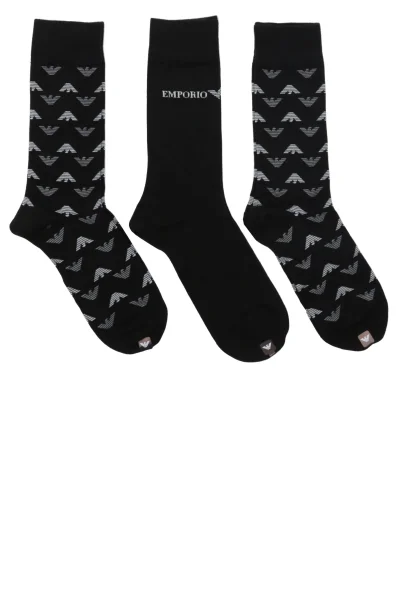 Čarape 3-pack Emporio Armani crna