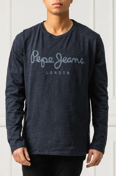 Majica dugih rukava ESSENTIAL | Slim Fit Pepe Jeans London modra