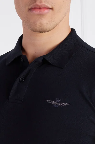 Polo majica M.L. | Slim Fit Aeronautica Militare crna
